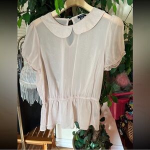Philosophy Light Pink Blouse with Pearl Collar